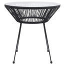 havebord Ø70x74 cm rattan og glas sort