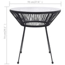 havebord Ø70x74 cm rattan og glas sort