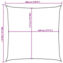 solsejl 5x5 m 160 g/m² HDPE antracitgrå