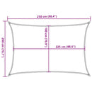 solsejl 160 g/m² 2x2,5 m HDPE hvid