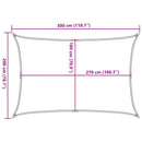 solsejl 2x3 m 160 g/m² HDPE hvid