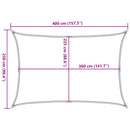 solsejl 2,5x4 m HDPE 160 g/m² hvid