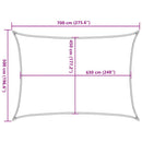solsejl 160 g/m² 5x7 m HDPE gråbrun