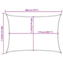 solsejl 6x8 m 160 g/m² HDPE gråbrun