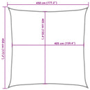 solsejl 4,5x4,5 m 160 g/m² HDPE mørkegrøn
