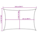 solsejl 2x2,5 m 160 g/m² HDPE mørkegrøn