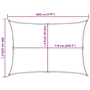 solsejl 6x8 m 160 g/m² HDPE mørkegrøn