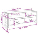 tv-skab 120x35x45 cm massivt træ med honningfarvet finish