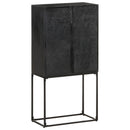 skænk 60x30x120 cm massivt akacietræ og mangotræ sort