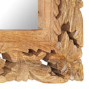 håndskåret spejl 110x50 cm massivt mangotræ brun