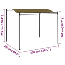fritstående markise 3x2,4 m 180 g/m² gråbrun