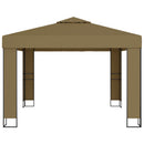 pavillon med dobbelttag 3x3x2,7 m 180 g/m² gråbrun