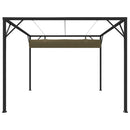 havepavillon med tilbagetrækkeligt tag 3x3 m 180 g/m² gråbrun