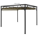 havepavillon med tilbagetrækkeligt tag 3x3 m 180 g/m² gråbrun