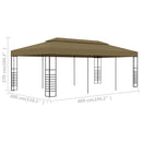 pavillon 6x3x2,7 m 180 g/m² gråbrun