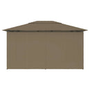 havetelt med gardiner 4x3 m 180 g/m² gråbrun