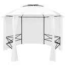 havetelt med gardiner 360x312x265 cm 180 g/m² hvid