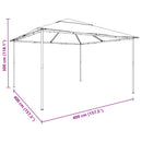 havepavillon 4x4x3 m 180 g/m² hvid