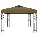 pavillon med dobbelttag 3x4 m 180 g/m² gråbrun