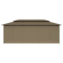pavillon med gardiner 600x298x270 cm 180 g/m² gråbrun