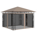 pavillon med myggenet 3x3x2,73 m 180 g/m² gråbrun