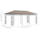 pavillon med myggenet 6x3x2,73 m 180 g/m² gråbrun