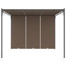 havepavillon med gardin 3x3x2,25 m gråbrun