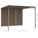 havepavillon med gardin 3x3x2,25 m gråbrun