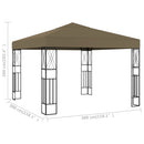 pavillon 3x3 m stof gråbrun