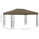 pavillon 3x4 m stof gråbrun