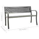 havebænk 125 cm stål grå