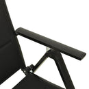 foldbare havestole 2 stk. textilene og aluminium sort