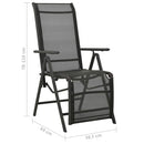 positionsstole 2 stk. textilene og aluminium sort