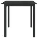 havebord 80x80x74 cm glas og aluminium sort
