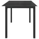 havebord 150x90x74 cm aluminium og glas sort