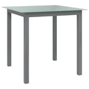havebord 80x80x74 cm aluminium og glas lysegrå
