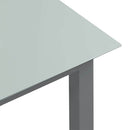 havebord 150x90x74 cm aluminium og glas lysegrå