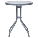havebord 60 cm stål og glas lysegrå