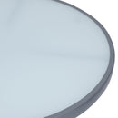 havebord 60 cm stål og glas lysegrå