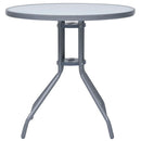 havebord 80 cm stål og glas lysegrå