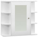 badeværelsesskab med spejl 66x17x63 cm MDF hvid