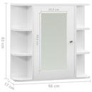 badeværelsesskab med spejl 66x17x63 cm MDF hvid