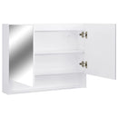 badeværelsesskab med spejl + LED 80x15x60 cm MDF hvid