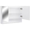 badeværelsesskab med spejl + LED 80x15x60 cm MDF hvid