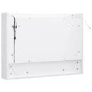 badeværelsesskab med spejl + LED 80x15x60 cm MDF hvid