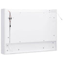 badeværelsesskab med spejl + LED 80x15x60 cm MDF hvid