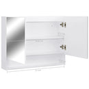 badeværelsesskab med spejl + LED 80x15x60 cm MDF hvid