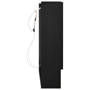 badeværelsesskab med spejl + LED 80x15x60 cm MDF sort