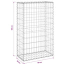 gabionvæg med dæksler 60x30x100 cm galvaniseret stål