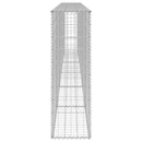 gabionvæg med dæksler 300x30x100 cm galvaniseret stål